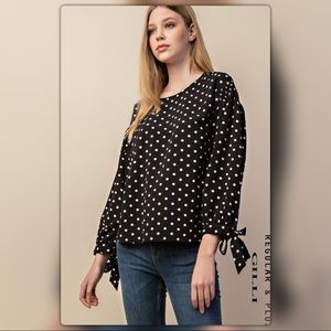 Black and White Polka Dot Top